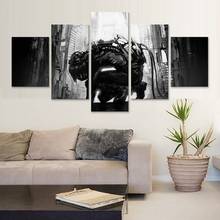 Cyberpunks Monochrome Robot Canvas Painting Wall Artwork Home Decoration 5 Panel Poster Modern Modular Picture 2024 - buy cheap