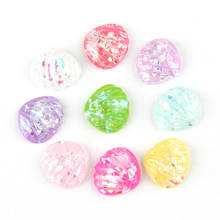 Mini Order 10pcs Colorful Glitter Resin Cabochons Flatback Sea Shell Patch Sticker Charms DIY Patch Fit Girl Bow Center  19*21mm 2024 - buy cheap