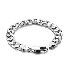 Hot Sale Individual Character Style Men 925 Sterling Silver Wide Bracelet Contracted Design Gentleman Men jewelry Accessories 2024 - buy cheap