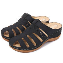 Plus Size Woman Summer Vintage Wedge Sandals Buckle Casual Sewing Baotou Women Shoes Female Ladies Platform Retro Sandalias q89 2024 - buy cheap
