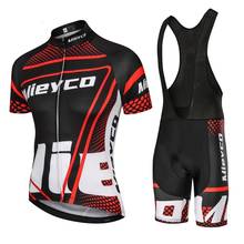 Mieyco camisa de ciclismo masculina definir manga curta zip completo umidade wicking respirável de secagem rápida, camisa de bicicleta com 5d acolchoado bib shorts 2024 - compre barato