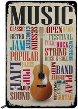 Game Rooms Home Decoration Accessories Musical Instruments Metal Plates Drums Set Garden Posters for Outside Tin Sign Guitar 2024 - buy cheap