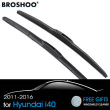 BROSHOO Car Natural Rubber Wiper Blades Styling For Hyundai i40 26"&16",2011 2012 2013 2014 2015 2016 Fit Standard Hook Arm 2024 - buy cheap