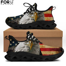 FORUDESIGNS Bald Eagle USA Flag License Plate Pattern Women Casual Sneakers Fashio Spring Flats Walknig Shoes for Youth Teenager 2024 - buy cheap