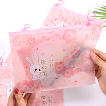 1PC Cartoon Rabbit Waterproof Pencil Case Pink Cherry Blossom Pen Pouch Kawaii Stationery Capacity Storage Bag School Supplies 2024 - buy cheap