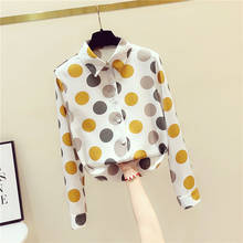 Women Spring Autumn Style Chiffon Loose Blouses Shirts Lady Casual Turn-down Collar Long Sleeve Polka dot Blusas Tops DD0004 2024 - buy cheap