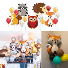 Large Jungle Hedgehog Fox Raccoon Foil Balloons Cute Cartoon Animal Helium Balloon Birthday Woodland Safari Party Decorations 2024 - buy cheap