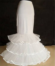 Enaguas largas blancas para novia, 1 Aro, 3 capas, vestido Formal debajo de la falda, crinolina, sirena, corsé, accesorios de boda 2024 - compra barato