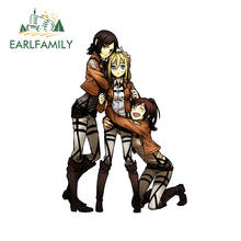 Earlfamily adesivos de carro animê para attack on titan, adesivo engraçado jdm, 13cm x 9cm, decoração de carro, janela, laptop 2024 - compre barato