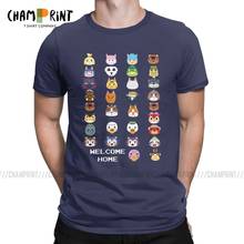 Welcome Home T-Shirt for Men Animal Crossing Video Games Creative Cotton Tees Round Collar Short Sleeve T Shirt Plus Size Tops 2024 - buy cheap