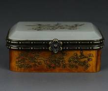 Caja de joyería de Jade de nefrita con incrustaciones de hueso chino antiguo, urna y Flor de ciruela 2024 - compra barato
