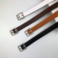 Square Buckle Leather Belt Women Belts For Women Dress Waistband Fashion 2020 New Woman's Accesories Girdle Black 2024 - buy cheap