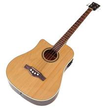 Left Hand 4 String Electric Acoustic Bass Guitar Full Basswood Body 43 Inch Wood Guitar Natural Color Glossy with Guitar Pickup 2024 - buy cheap