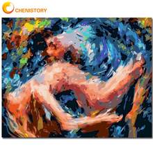 Chenistory-pintura a óleo para números, conjunto feminino para adultos, pintura a mão, tela, decoração caseira, arte, pintura 2024 - compre barato