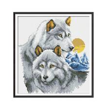 Pintura de diamantes de punto de cruz de Lobo, cuadro de mosaico de iconos de bordado de diamantes redondos 2024 - compra barato