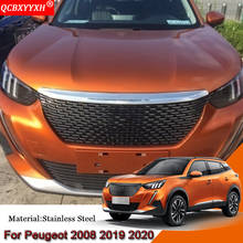 Capa para grade dianteira do carro, adesivo externo para veículos peugeot 2008 2019 2020 2024 - compre barato