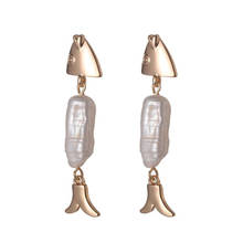 New Arrival Fresh Water Pearl Earrings for Women Fish Shape Cute Dangle Drop Earring Jewelry 2024 - buy cheap