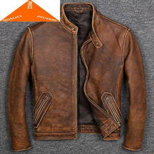 Coat 100% Real Men Autumn Winter Clothes 2020 Streetwear Genuine Cow Leather Jacket Mens Fit Moto Biker Coats 799 2024 - buy cheap