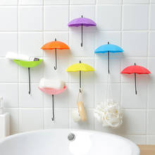 3pcs Cute Umbrella Shape Self-adhesive  Wall Door Hook Bag Keys Hanger Bathroom Kitchen Sticky Rack Clothing Hook Home Supplies 2024 - buy cheap