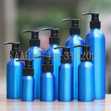 10pcs 30-500ml blue Aluminum empty Lotion Bottle plastic Black emulsion pressure pump cosmetic jar Sample subpackage travel 2024 - buy cheap