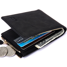 Vitage Zipper Men's Wallet Leather Wallet Money Bag Credit Card Holders Dollar Bill Wallet Clutch Purse for Boy Use Short Wallet 2024 - купить недорого
