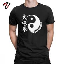 Camiseta masculina estilo chinês tai chi chuan, camiseta de algodão puro com gola careca, manga curta, roupas estilo swag de grandes dimensões 2024 - compre barato