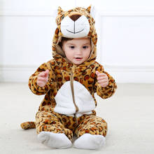 Leopard Kigurumis Baby Clothes Animal Toddler Newborn Warm Onesie Romper Onepiece Infant Baby Clothing Holiday Funny Costume 2024 - buy cheap