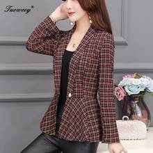 2020 Winter Women green plaid 4XL casual Coat Jacket Casual High Quality slim elegant Overcoat Fashion plus size Coats 2024 - buy cheap