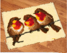 Kit de gancho de pestillo de tres pájaros para alfombra, lienzo de impresión, gancho de ganchillo 3d, accesorios de bordado, kit de tapiz 2024 - compra barato