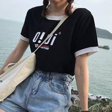 Summer New T Shirt 2020 Round Neck Short Sleeve Tee Fashion Casual Letter Print T-Shirt Women Tops 2024 - buy cheap