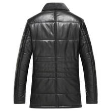 Chaqueta de piel auténtica para Hombre, abrigo de piel de oveja con cuello, talla grande, XGS5003 MY1408 2024 - compra barato