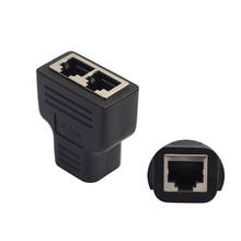 1 PC RJ45 Splitter Adapter 1 To 2 Dual Female Port CAT 5/CAT 6 LAN Ethernet Socket Black 2024 - buy cheap