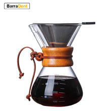 400ML High-Temperature Resistant Glass Coffee Pot Hand Coffee Maker Espresso Coffee Machine With Stainless Steel V60 Filter Pot 2024 - buy cheap