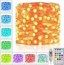 Christmas Fairy Lights RGB 16 Colors LED String Light Remote USB Garland for Room Bedroom Wedding Party Xmas Decoration Lighting 2024 - buy cheap