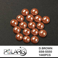 Polaris AAAAA D.Brown Half Round Hotfix Rhinestones Ceramic Pearl ss10/ss12/ss16/ss20 Rhinestones Iron-on For Garment Accessory 2024 - buy cheap
