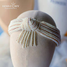 HIMSTORY European Handmade Pearls Bridal Hairbands PEarl Tassels bridal Head Wear Wedding Hair Accessory 2024 - buy cheap
