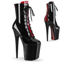 6 Inches Peep toe Short Boots Red and Black stripper heels Models Pole dance shoes Stage Show Sexy High heels Platform Mature 2024 - compre barato