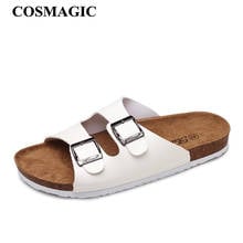 Cosmagic chinelo de cortiça feminino, novo chinelo de verão na moda para praia e áreas externas antiderrapante 2021 2024 - compre barato