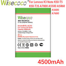 WISECOCO-batería BL243 de 4500mAh para teléfono móvil, con código de seguimiento, para Lenovo K3 Note K50-T5, A7000, A5500, A5860, A5600, A7600 2024 - compra barato