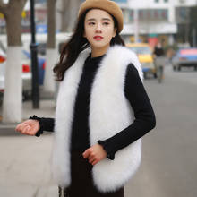 2021 new women winter fashion fake fur vest faux fur coats female jackets 2024 - buy cheap