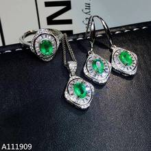 KJJEAXCMY-pendientes de plata de ley 925 con Esmeralda Natural, joyería de Boutique, con incrustaciones, con detección exquisita 2024 - compra barato