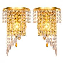 Luminária de parede de cristal, luminária cromada de parede para a esquerda, direita e prateada, iluminação led e14 para sala de estar, quarto