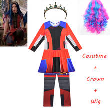 Descendants 3 Evie Cosplay Costume jumpsuit Kid girls Halloween Carnival party Costume Evie Cosplay Wigs Jumpsuit For Girl Women 2024 - buy cheap