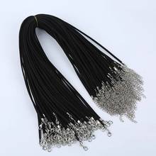 Wholesale 27mm 30pcs/lot Black Korean Velvet Cord Necklace Rope: 43cm+ Chain: 5cm with Lobster Clasp DIY Jewelry Accessories 2024 - buy cheap