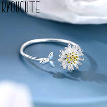 Encantador anillo bohemio coreano abierto Ajustable con margaritas para mujer, anillo de boda, joyería, regalo del Día de San Valentín 2024 - compra barato