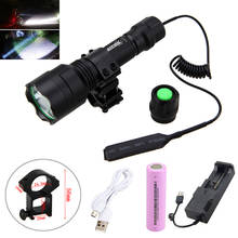Tactical Hunting Torch T6 White LED Light Hunting Flashlight+Rifle Mount +Remote Pressure Switch+1*18650 Battery+USB Charger 2024 - buy cheap