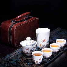 Conjunto de chá chinês de cerâmica, bule de jade, teacup, guarda-chá de porcelana, conjuntos de tecidos, acessórios para bebidas, chá chinês, frete grátis 2024 - compre barato
