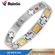 Rainso Fashion Stainless Steel Bracelets For Men Magnetic Energy Jewelry Health Care Elements Buddha Bangles Bracelet Homme 2024 - buy cheap