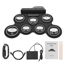 Compact Size USB Foldable Silicon Drum Set Digital Electronic Drum Kit 7 Drum Pads 9-Pad with Drumstick Foot Pedals for Beginner 2024 - buy cheap