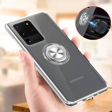 For Samsung Galaxy S10 5G S10 Note 9 Note 8 S10e S20 Ultra Note 10 Case Cover Soft Silicone Clear Magnetic Ring Holder 2024 - buy cheap